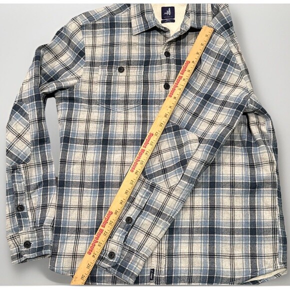 JOHNNIE-O Men’s MED Wake Plaid Shacket Flannel Sherpa Lined Button Up Jacket - Picture 8 of 13